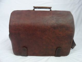 Vintage Leather Briefcase Messenger Bag 17 " Laptop Satchel Office Shoulder Bag