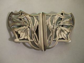 Solid Silver Art Nouveau Nurses Belt Buckle By William Henry Sparrow C.  1904