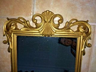 Large Vtg Ornate Syroco Style Gold Hollywood Regency Wall Mirror Frame 33x21 3