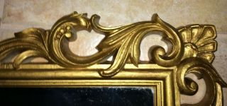 Large Vtg Ornate Syroco Style Gold Hollywood Regency Wall Mirror Frame 33x21 4