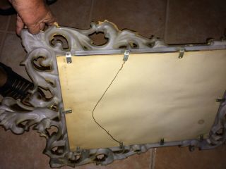 Large Vtg Ornate Syroco Style Gold Hollywood Regency Wall Mirror Frame 33x21 5