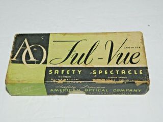 Vintage 1940 ' s American Optical Ful - Vue Safety Glasses Green Lenses Box 6