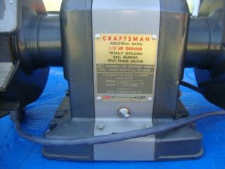 Vintage Craftsman 397.  19580 1/3 HP 3600 RPM Bench Block Grinder 2