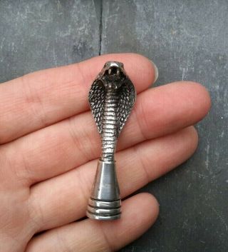 Antique Victorian Solid Silver Cobra Snake Pipe Tamper Af