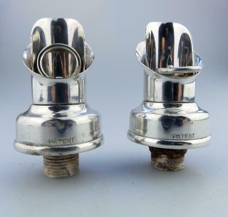 Antique Silver Plate : A Patent Pair Wine Bottle Stoppers C.  20thc