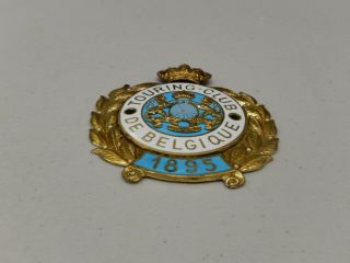 Vintage Brass Enamel Touring Club Belgique 1895 Car Badge Auto Emblem 5