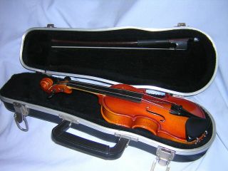 Vintage Leon Aubert Model 808 1/16 Violin Outfit With Hard Case 14 1/2 " Long