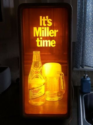 Vintage It’s Miller Time Light Up Beer Sign