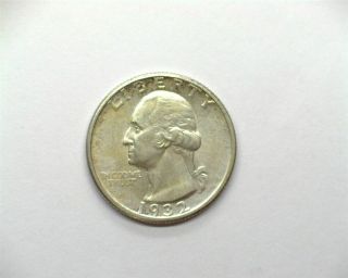 1932 - D Washington Silver 25 Cents Near Gem Uncirculated Rare Keydate