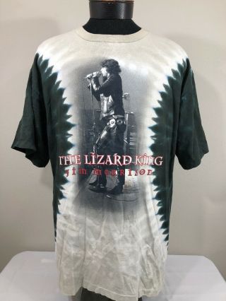 Vtg Jim Morrison T Shirt Lizard King Liquid Blue 90s Made Usa Tie Dye Concert