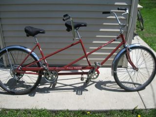 Vintage Schwinn De Luxe Twinn Red 5 - Speed Tandem Bicycle Chicago Made