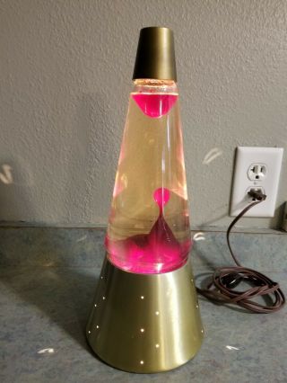 Vintage Red Carlisle 300 Starlight Lava Lamp 13.  5 Inches With Felt Base