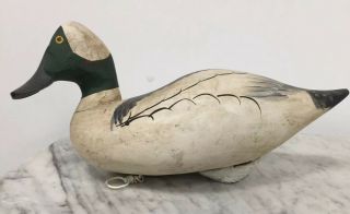 Vintage Beautifully Hand Carved & Painted Wood Duck Decoy