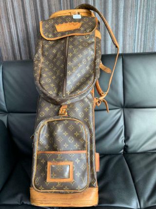 Auth Louis Vuitton Sac Golf Club Bag Monogram Leather Vintage M58220