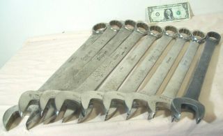 vtg SNAP - ON LARGE 9 PC.  COMBINATION WRENCH SET OEX 12 POINT 1 5/8 