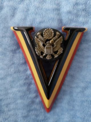 Rare World War Ii Us Army Home Front Bakelite Plastic V Victory Pin Brooch