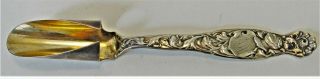Antique Ornate Sterling Silver Bone Marrow Spoon Whiting Mfg Co.  Heraldic 1880