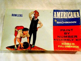 Vintage Bachmann Americana Paint By Numbers Assembly Kit - Bowlers - Complete Ob