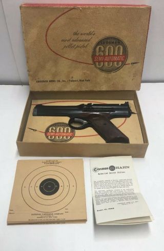 Vintage Crosman 600 Pellet Pistol.  22 Caliber Co2 Semi Automatic