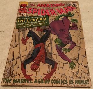 Spiderman 6 Marvel Comic 1963 1st App.  The Lizard Silver Age Vintage