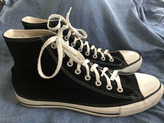 Vintage Converse Chuck Taylor Made In Usa All Star Hi Shoes Sz 11 Black High Top