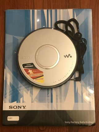 Vtg Sony Walkman D - Ej011 Silver Portable Cd Player Factory