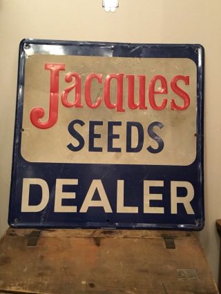 Vintage Jacques Seeds Corn Dealer Sign 1982