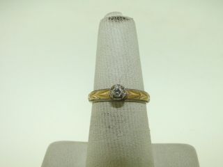 Gorgeous Antique 14kt Yellow Gold.  08 Diamond Carat Ring Size 4 1/2