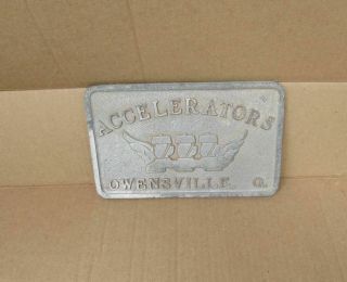 Vintage Aluminum Rat Hot Rod Car Club Plaque Plate Accelerators Ohio