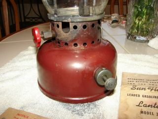 Vintage American Gas Machines AGM Burgundy Lantern Model 2471 SUN FLAME 3