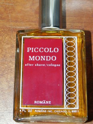 RARE Vintage HTF Romane Piccolo Mondo After Shave Cologne 4 Fl Oz. 3