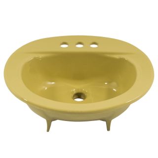 Vintage Eljer 19 " X 15 " Gold Oval Sink Drop In 1970 