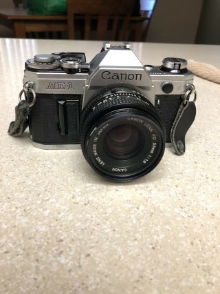Vintage Canon Ae - 1 35mm Slr Film Camera Fd 50 Mm Lens.