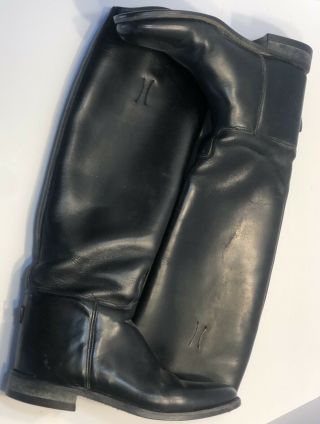 Women’s Vintage Riding Boots Black Leather Made In Usa Tall Biltrite Soles 9