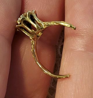 Vintage 1960s Broken 14k Gold,  Diamond Tulip Ring Repair Scrap 1.  4g