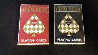 Club Reno Vintage Playing Cards 2 Decks Arrco Playing Card Co.  No.  101