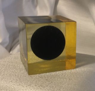 Rare/Original/ENZO MARI/Resin/Black Sphere in Cube/1960’s/For Danese Milano. 3