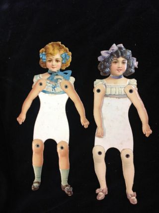 ANTIQUE VICTORIAN PAPER DOLL KIT DENNISON ' S CREPE & TISSUE PAER DOLL CLOTHING 2