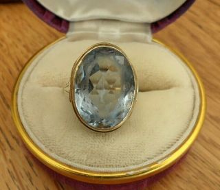 Vintage Jewellery Gorgeous 8ct Gold 14 Carat Sky Blue Spinel Ring German