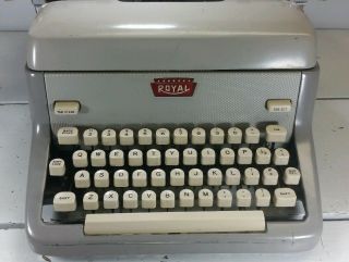 Vintage Royal Typewriter,  Grey,  Collectible, 2