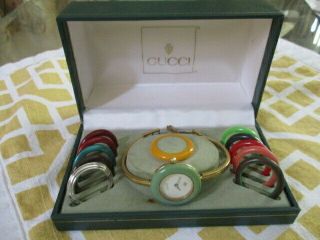 Vintage Gucci Ladies Watch With Bezels And Box