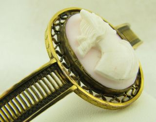 Antique Victorian R&F Gold Filled Carved High Relief Cameo Bangle Bracelet 3