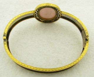 Antique Victorian R&F Gold Filled Carved High Relief Cameo Bangle Bracelet 5