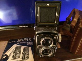 Vintage Rolleiflex Camera 1:3.  5 f - 75mm Carl Zeiss with case cover lens & manuals 6