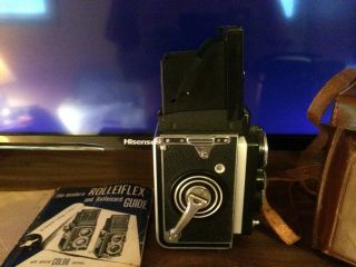 Vintage Rolleiflex Camera 1:3.  5 f - 75mm Carl Zeiss with case cover lens & manuals 8