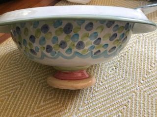 Rare MacKenzie Childs Pottery Fish Platter Pedestal Centerpiece Bowl 4