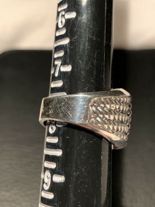 Vintage David Yurman Men ' s Maritime Rope Sterling Silver Ring Size 7 1/2 8