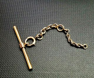 Vintage / Antique Solid 10k Yellow Gold Pocket Watch Chain Fob 3 " Long