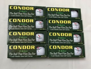 Vintage Condor S Golf Ball Flies Too Far Usa Ngc 1995 Set Of 8 (24 Balls) Nib