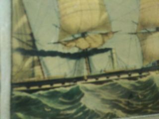 2 Vintage Studio Art Sailing Ship Nautical Lamp Shade Clipper one Andres Ordinas 2